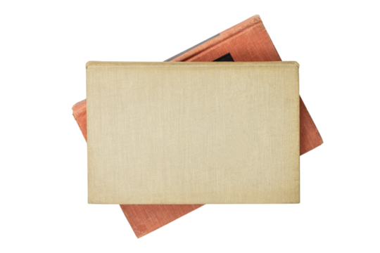 Stack of old hardcover books isolated on white background with clipping path