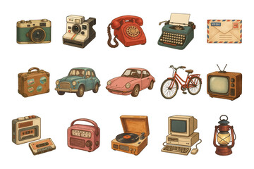 set of vintage / retro objects
