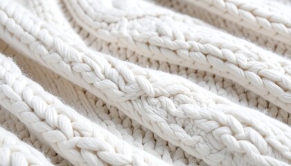 Close-up of textured white knit fabric