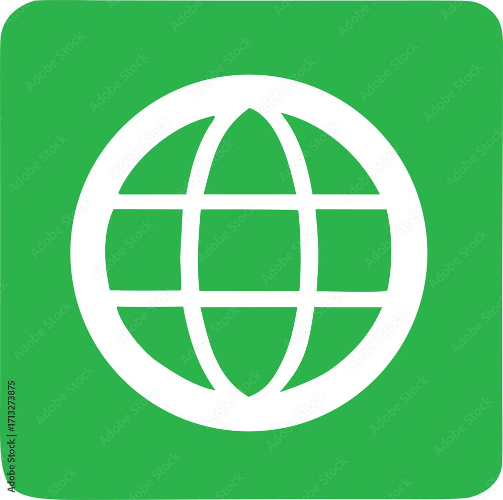 Poster green globe icon representing global connection internet worldwide web browsing digital information 
