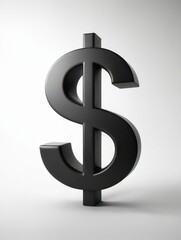 Simple black and white dollar sign symbol on a clean white background