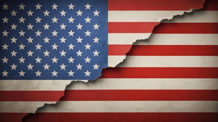 American Flag with Torn Background