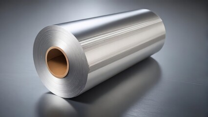 Aluminum roll with gray background and subtle shadow effect