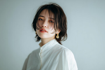 おしゃれなファッション広告の様な日本人女性のポートレート