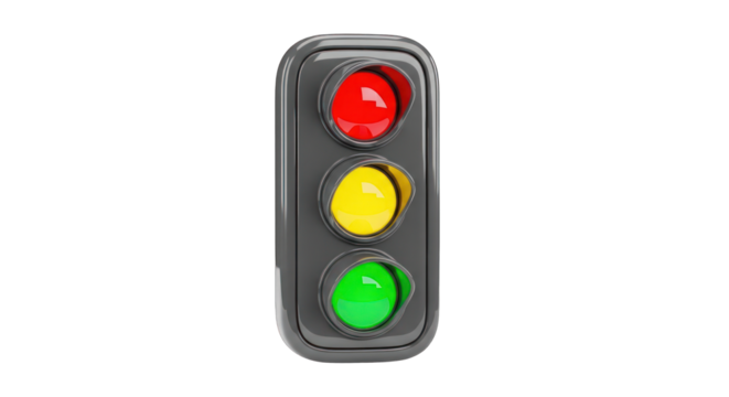 Vertical Traffic Light with Red Yellow and Green Lights.