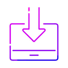 Fototapeta premium Download icon, representing downloading files or information from the internet to a device. A clear and easily recognizable symbol for digital content.