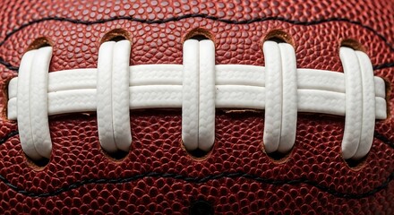 Closeup of American Football Laces.