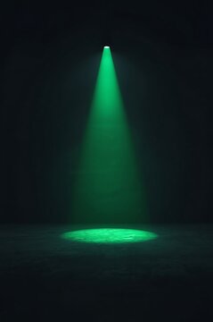 green spotlight on stage