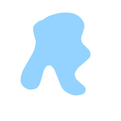 Organic blob shape abstract blue