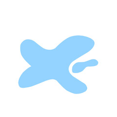 Organic blob shape abstract blue