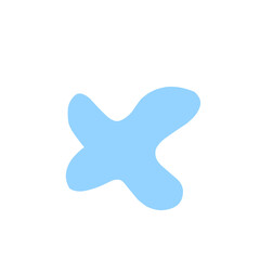 Organic blob shape abstract blue