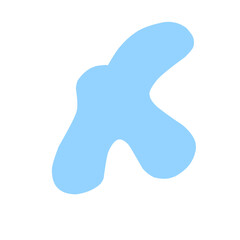 Organic blob shape abstract blue