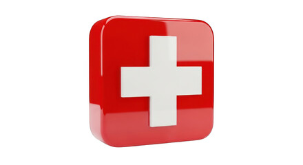 Obraz premium Red First Aid Kit Symbol with White Cross.