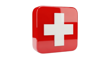 Red First Aid Kit Symbol with White Cross.
