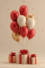 Holiday Balloons and Gifts Background
