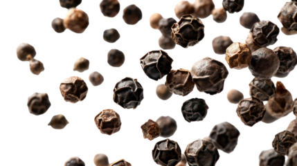 Abstract organic forms floating in space isolated on transparent background