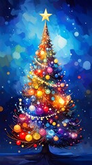 Vibrant Christmas Tree Decoration.
