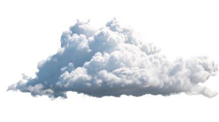 Cutout clean fluffy white clouds on white background