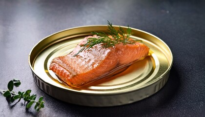 Tinned Fish Tinned Salmon Fish Fillet In Can With Herbs Ready To Eat