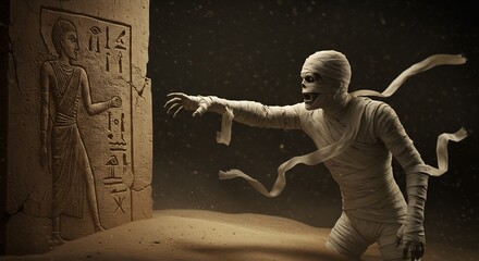 Mummy and Hieroglyphs