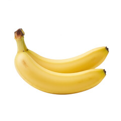 Two Ripe Yellow Bananas on Transparent Background