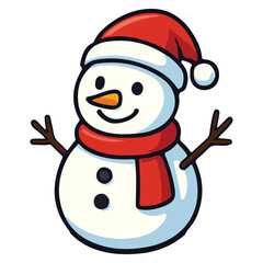 Snowman in watercolor drawing style