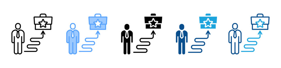 Career Path icon sheet multiple style collection