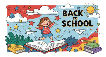 Obraz premium Adobe illustrator artwork vector illustration. Two happy children, one holding an 