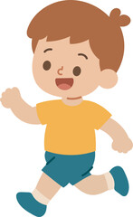 Kindergarten Boy Running During Playtime