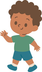 Kindergarten Boy Waving Hello At School