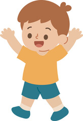 Kindergarten Boy Waving Hand Hello