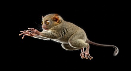 Obraz premium Tarsier in captivating studio shot displaying its unique features against darkness