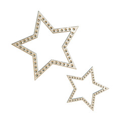 金色のメタリックなキラキラ星のフレームの3DCGアイコン