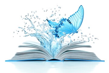 Butterfly emerging from book