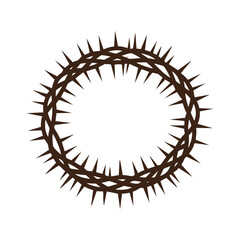 Brown Crown Of Thorns Illustration Symbolizing Suffering And Sacrifice Religious Symbolism Concept With Empty Space