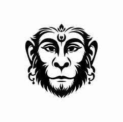 Hanuman Face Silhouette &ndash; Iconic Close Up of the Monkey God