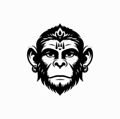 Hanuman Face Silhouette &ndash; Iconic Close Up of the Monkey God