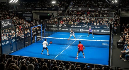 Paddle Tennis Match Intense Gameplay and Spectators