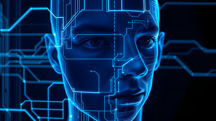 Human-Machine Interface A Futuristic Depiction of Digital Integration with AI