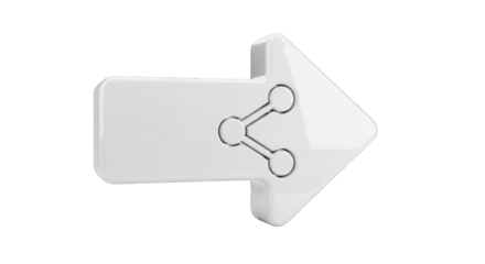 White Share Arrow Icon with Connected Circles.
