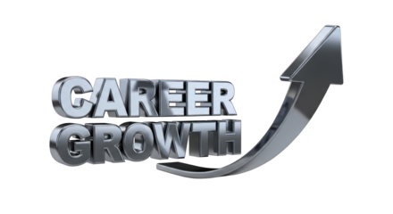 3D Career Growth Graphic with Upward Arrow.