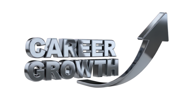 3D Career Growth Graphic with Upward Arrow.