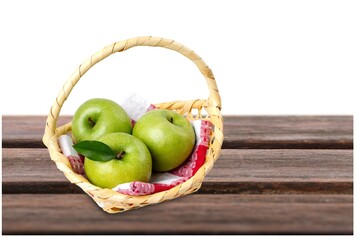 Fresh tasty sweet ripe green apple fruit