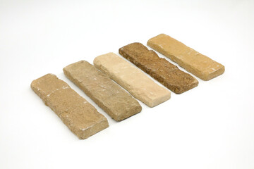 Variety of Natural Stone Bricks in Earthy Color Shades