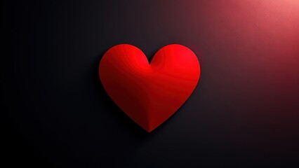 Abstract red heart symbol on textured dark background, evoking deep emotions with dramatic lighting.