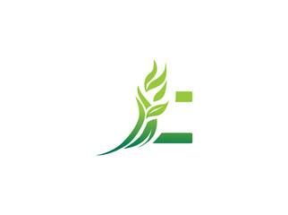 Abstract green biotechnology agriculture logo design featuring leaf and DNA helix elements. Modern eco-friendly emblem symbolizing innovation in farming, biotechnology, sustainability, and organic c