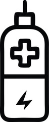 Obraz premium Medical battery icon symbol representing energy for health and power
