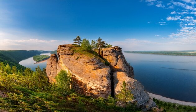 Camel Mountain Zhiguli Rocks Samarskaya Luka Nature Reserve On The Volga River
