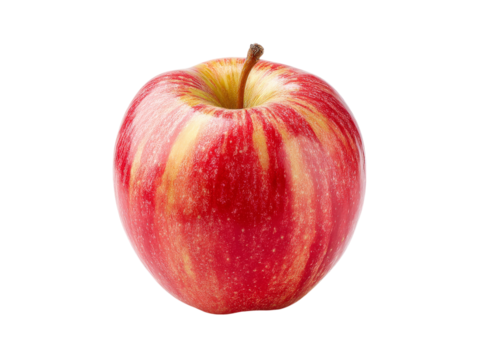 Red and yellow striped apple isolated on black background, Isolated On White, Png Transparent - Powered by Adobe