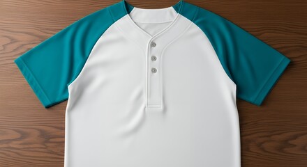 Blank Baseball Jersey Mockup on Wood Background